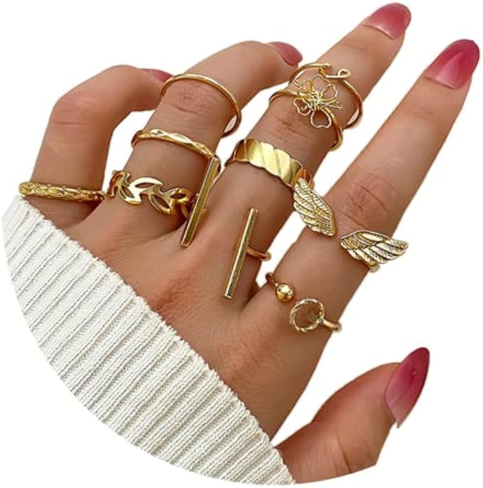 10 Pcs Plain Ring Set