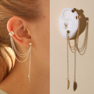 2 Pcs Leaf Design Ear Clip Earring