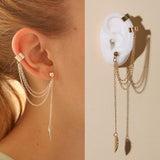 2 Pcs Leaf Design Ear Clip Earring