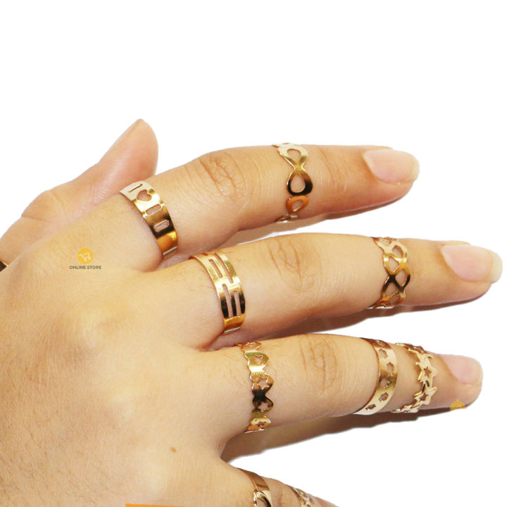 10 Pcs Plain Ring Set